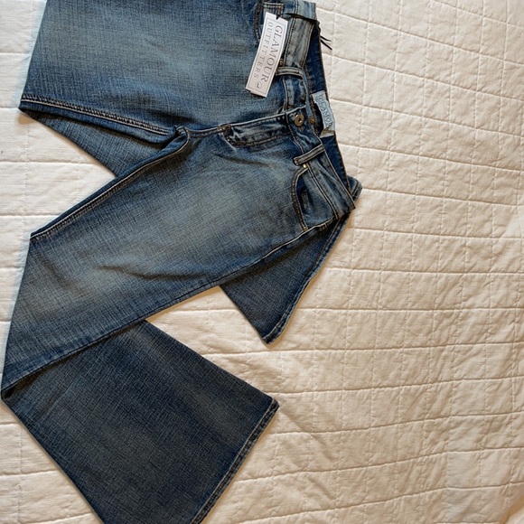 Vintage Denim look,with 14 in flare bottom, mid-rise,32in inseam.60s,70s look - Picture 2 of 10